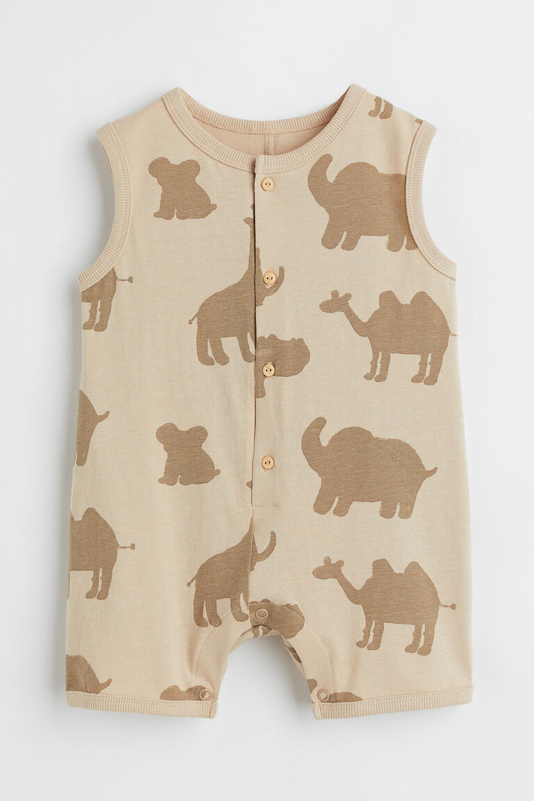 Patterned cotton romper suit