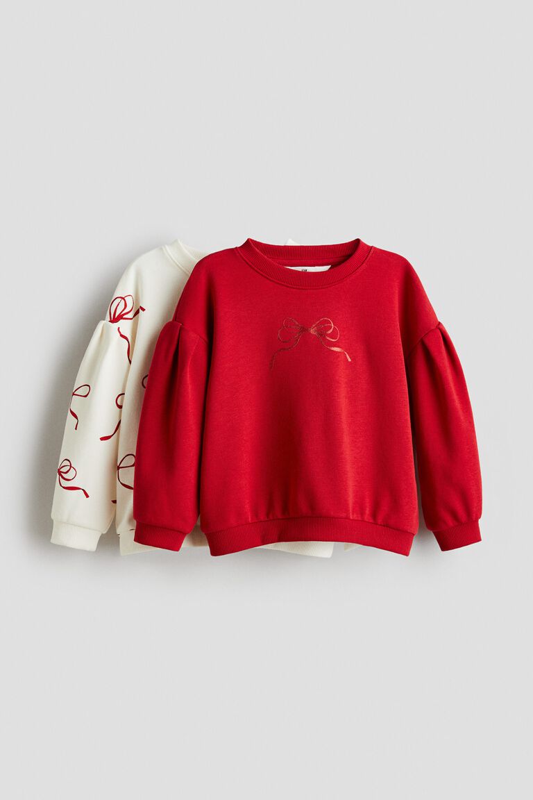 2-pack puff-sleeved sweatshirts