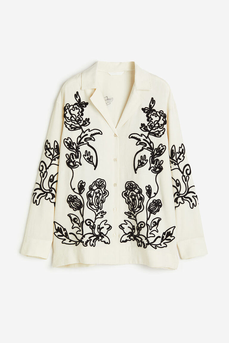 Oversize Shirt with Embroidered Logo