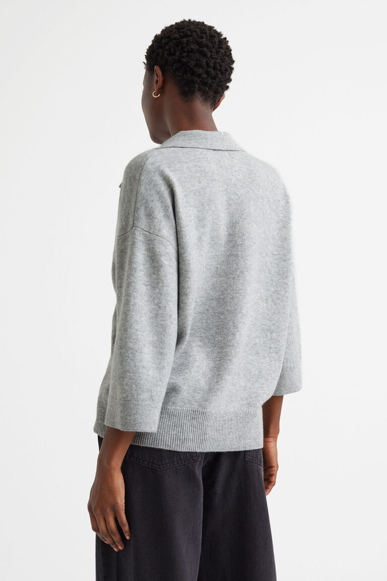 Fineknit collared jumper