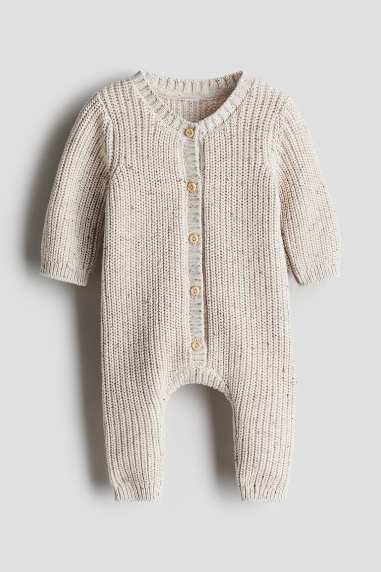Cotton-knit romper suit