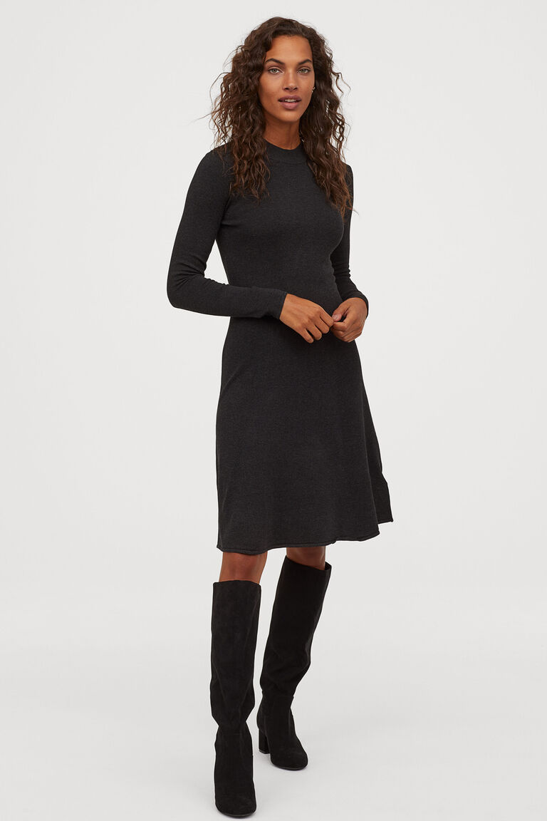 knit turtleneck dress h&m