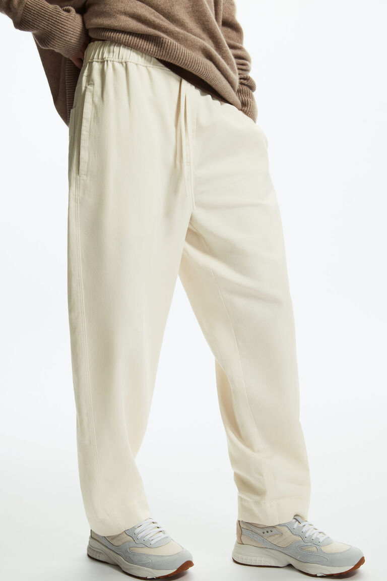 BARREL-LEG DRAWSTRING TROUSERS