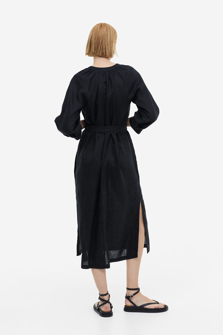 Linen tiebelt dress