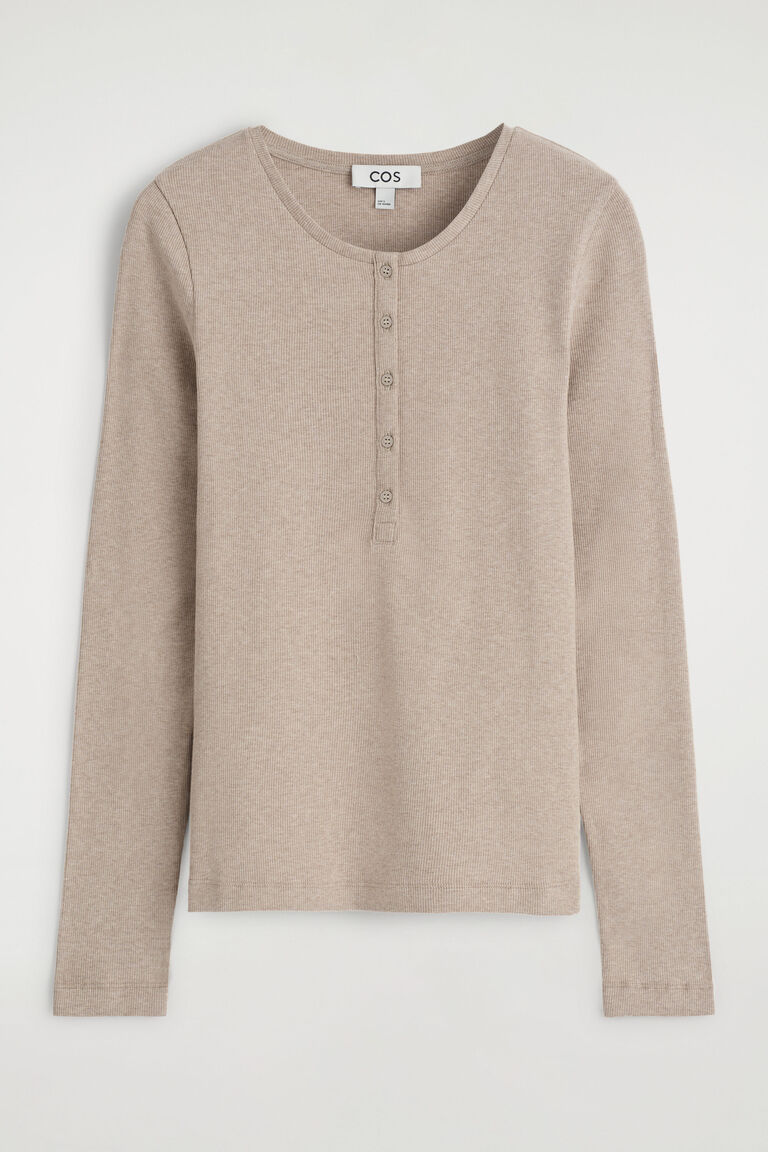 LONG-SLEEVED HENLEY TOP