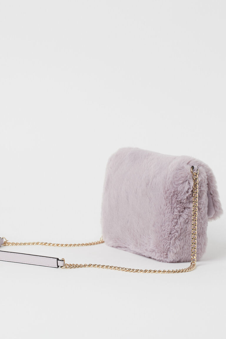 Faux fur shoulder bag