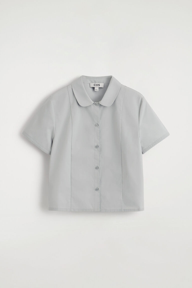 CURVED-COLLAR COTTON-POPLIN SHIRT