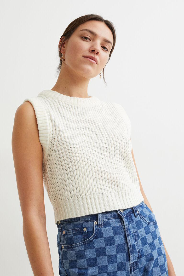 Cropped sweater vest