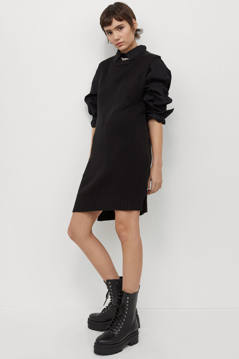 Knitted sweater vest dress