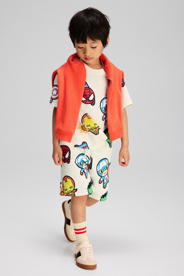 Printed sweatshirt shorts