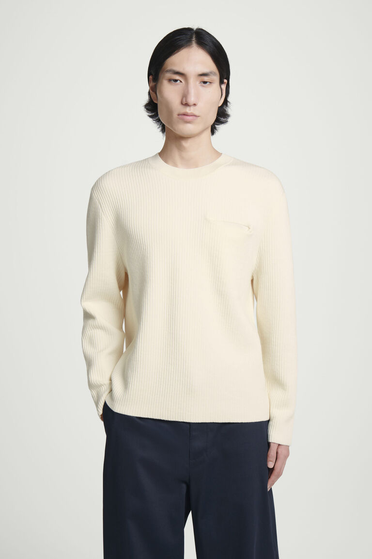 RIBBED MERINO WOOL JUMPER
