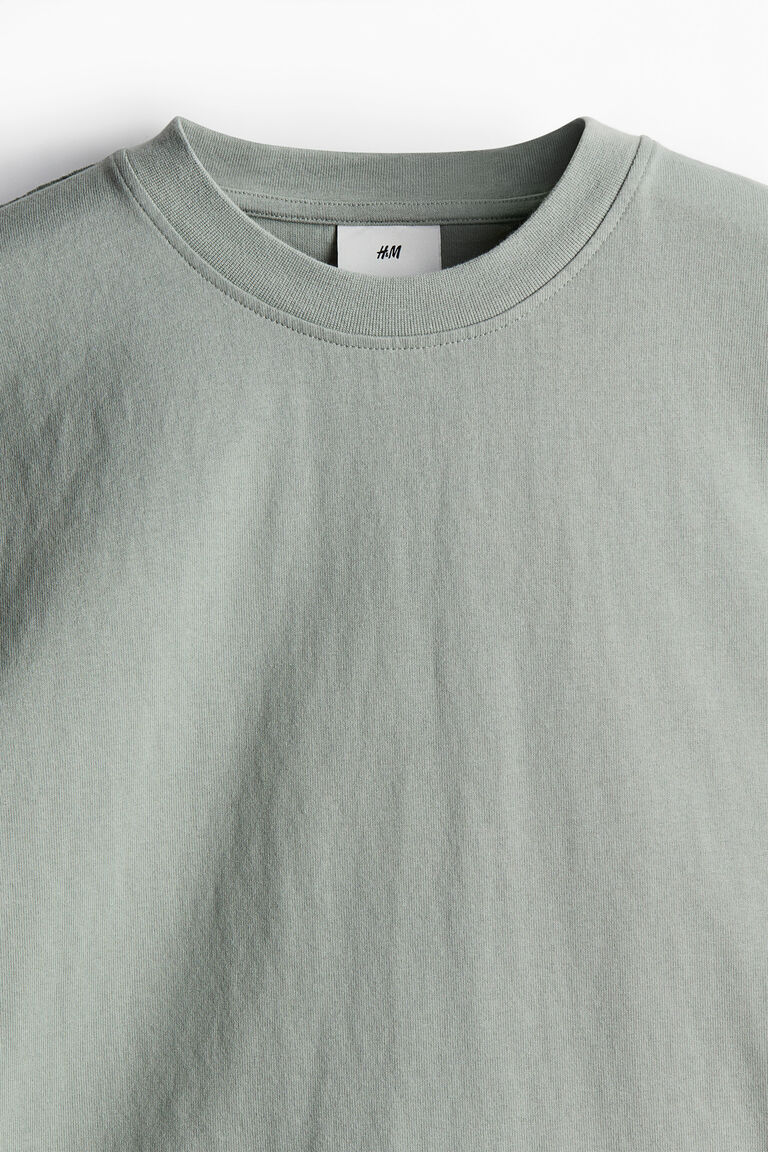H beauty&youth WOOL GEORGETTE SHIRT Ｍ Slim Fit Polo Shirt - Sage green - Men | H&M US