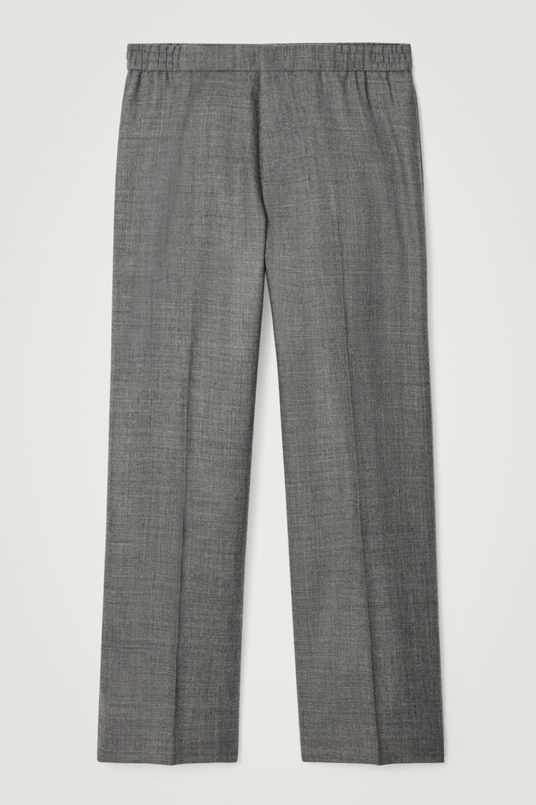 TAILORED WOOL-FLANNEL STRAIGHT-LEG TRACK PANTS