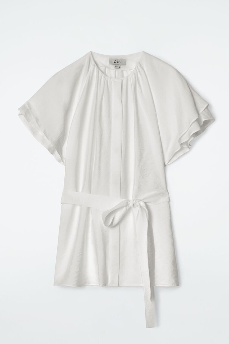 LAYERED BELTED BLOUSE