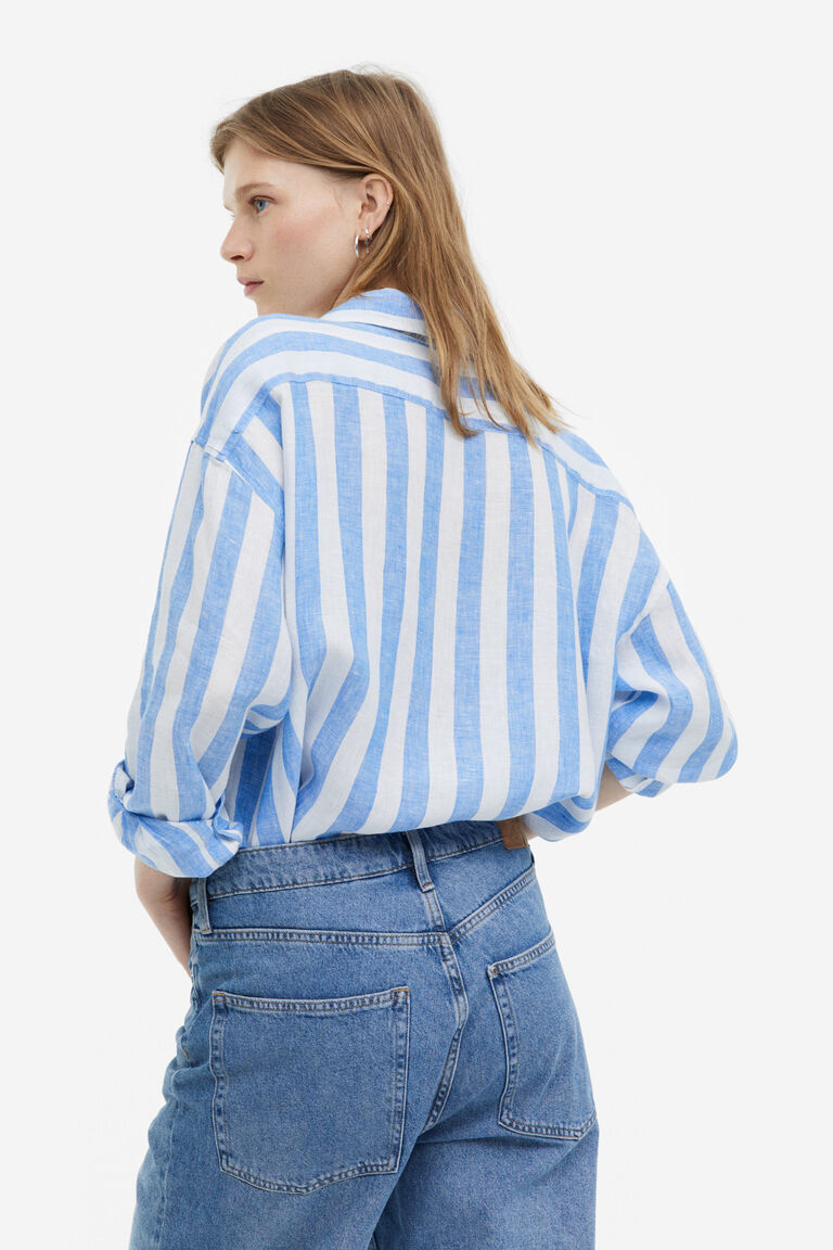 Oversized Stripe Linen Shirt