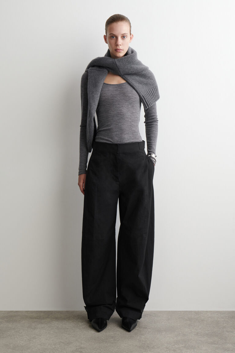 UTILITY BARREL-LEG TROUSERS