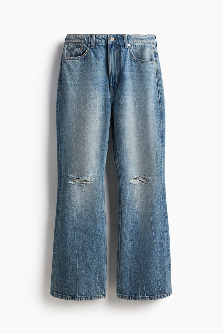 【I AM MARI】Rivelo High Waist Bootcut Banding Pants Long Baggy Bootcut Regular Jeans