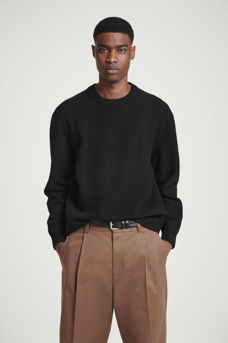 BOILED-WOOL CREW-NECK JUMPER