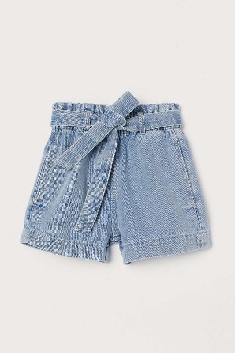 denim shorts with tie belt