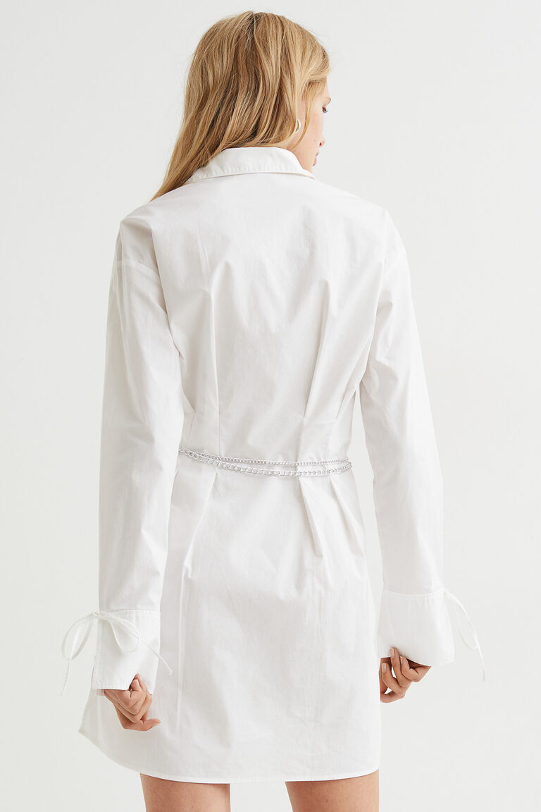 Chainbelt shirt dress