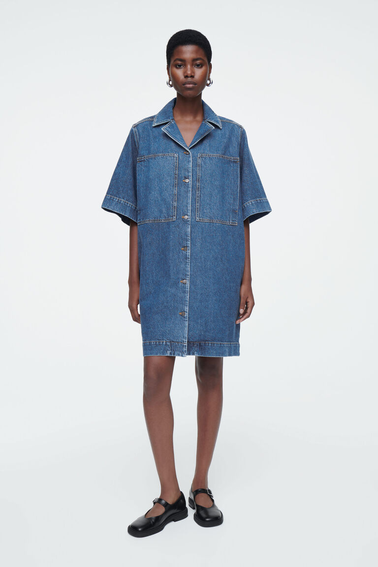 NO RETURN & EXCHANGE - MINI DENIM SHIRT DRESS