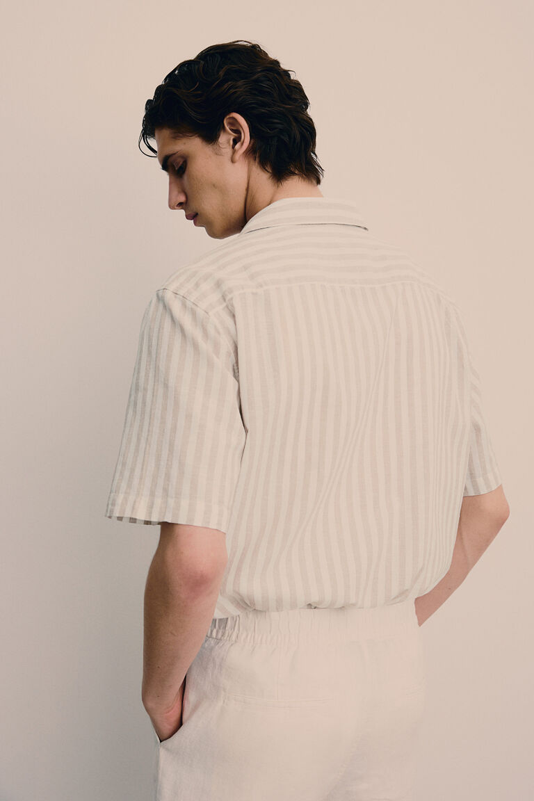 Tシャツ・カットソー THE ROW Striped linen blend shirt Tシャツ・カットソー THE ROW Striped linen blend shirt