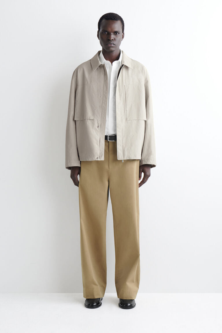COTTON WIDE-LEG CHINOS