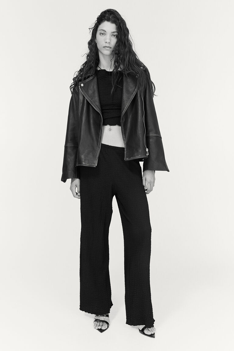 Embroidered Sheer Overshirt with Textured Detailing