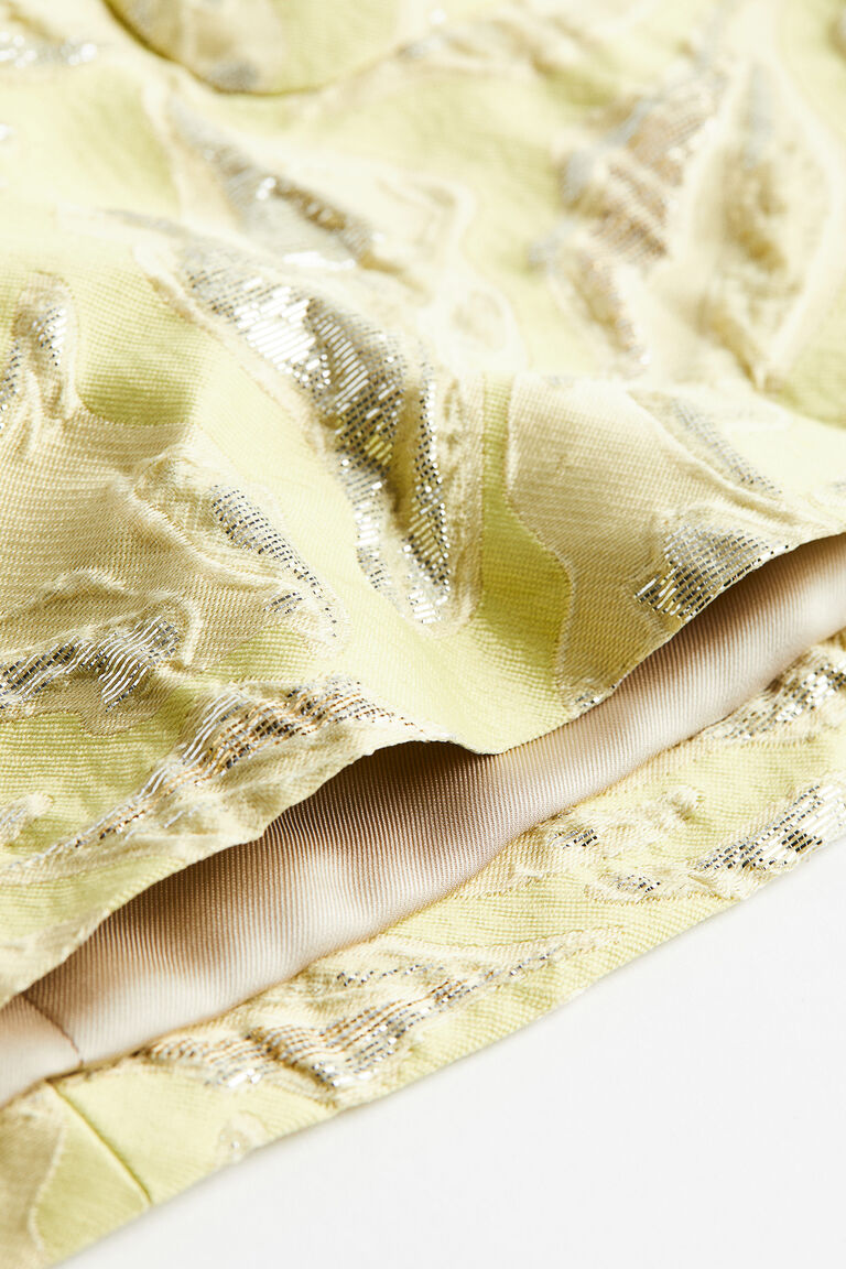 Patchwork Jacquard Wrap-Like Flare Skirt