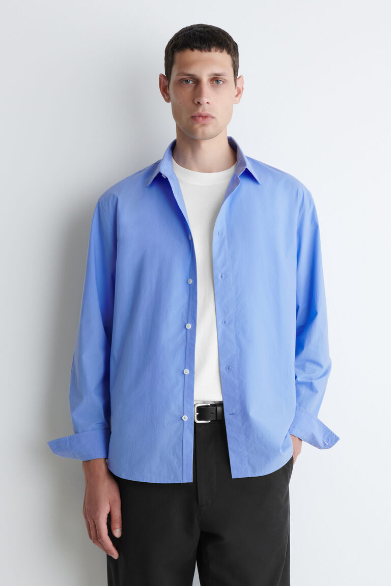 NO RETURN & EXCHANGE - RELAXED PIMA COTTON-POPLIN SHIRT
