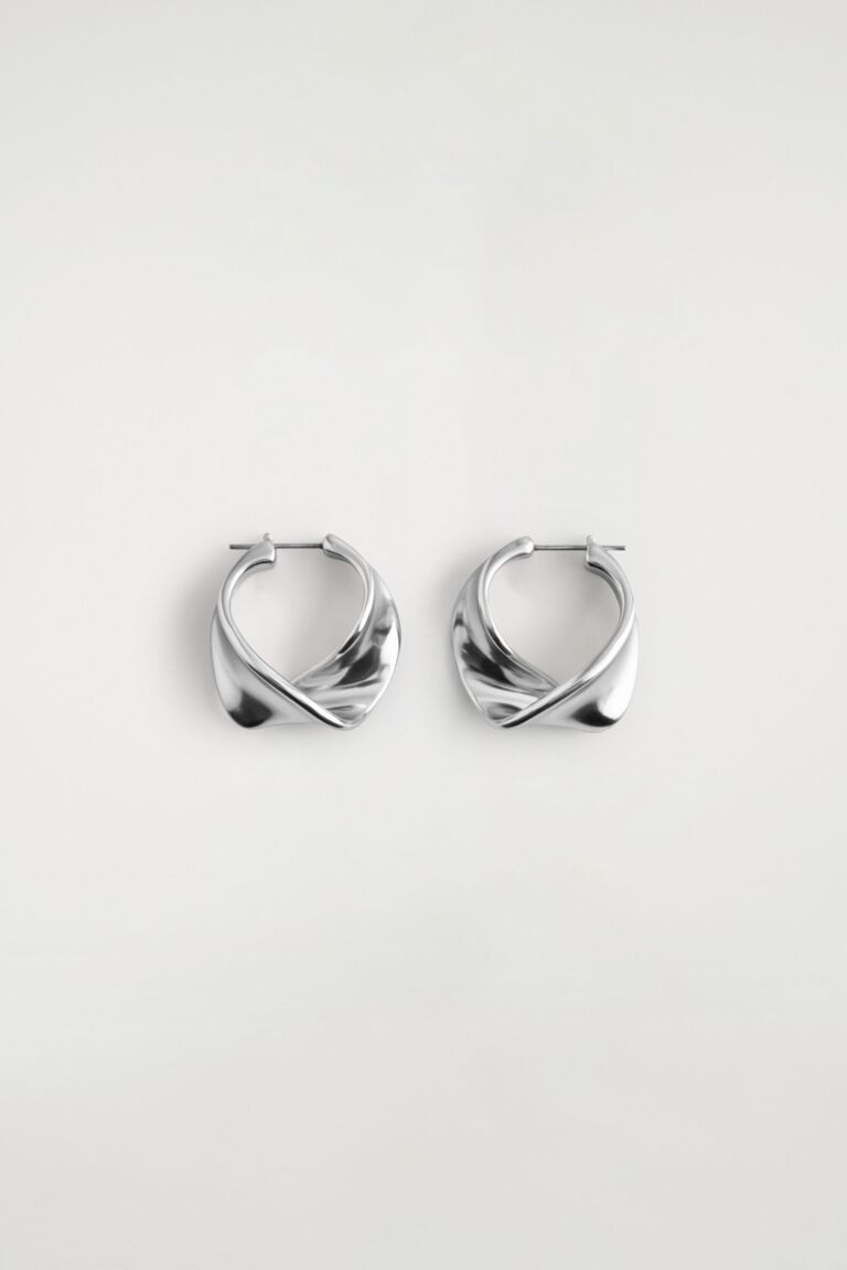 TWISTED RIBBON HOOP EARRINGS