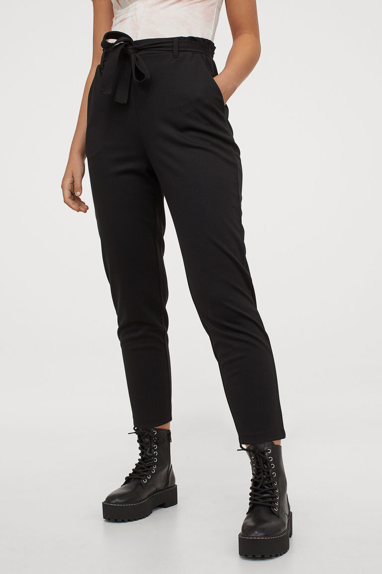 Jersey paper bag trousers