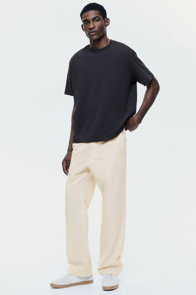 Regular Fit Linen-blend trousers