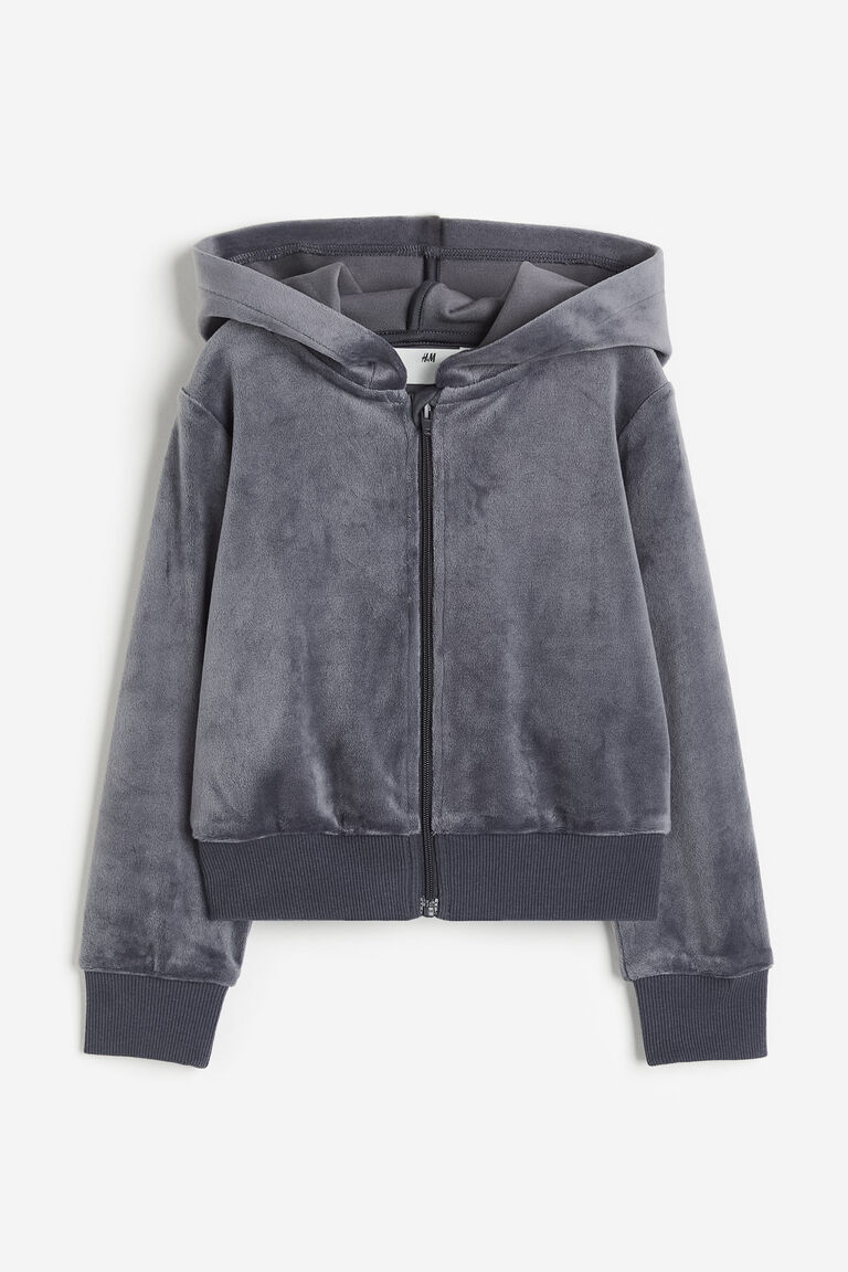 Velour Faux Trim Hoodie