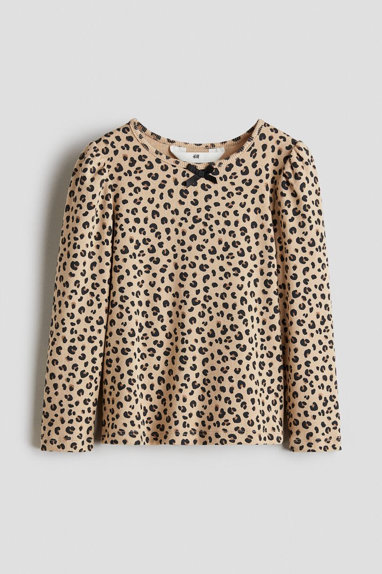Picot-trimmed jersey top