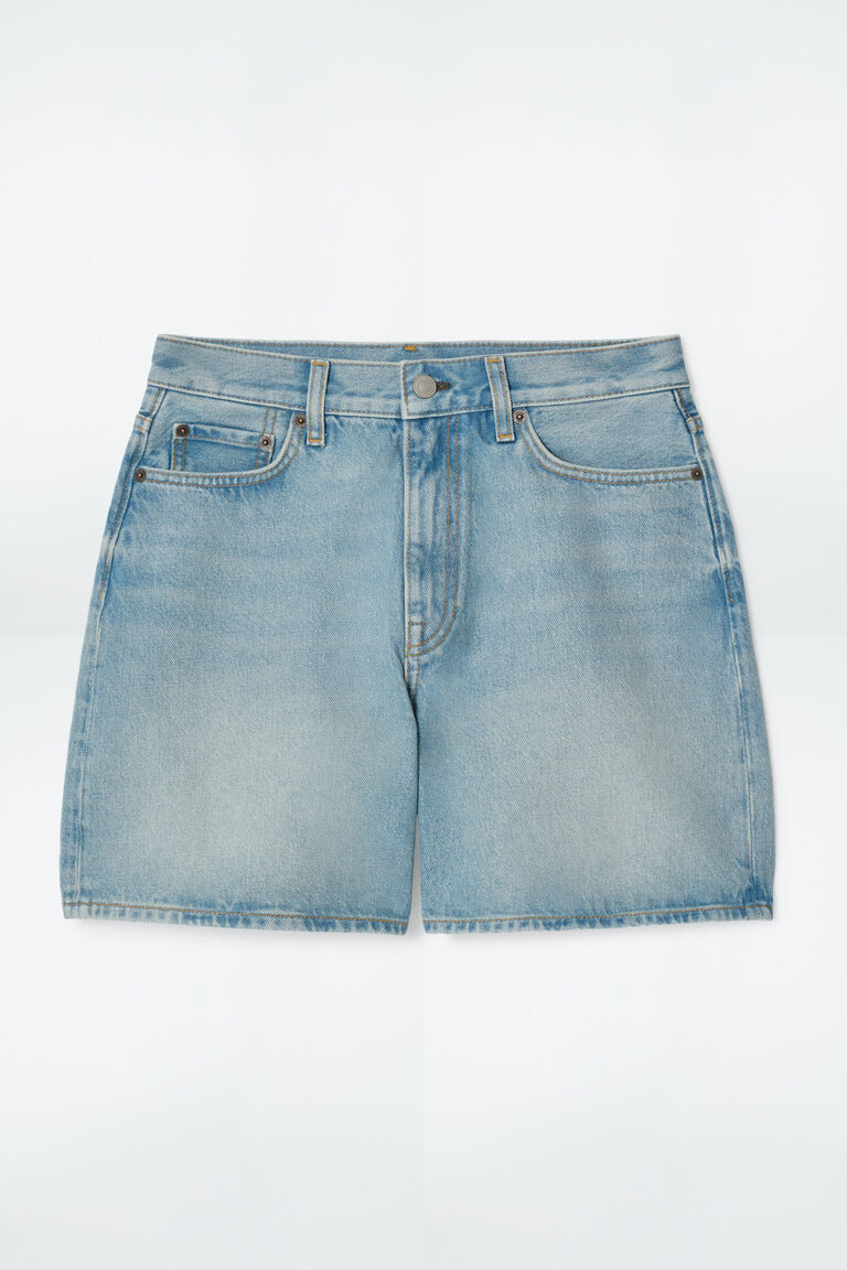HIGH-RISE DENIM SHORTS
