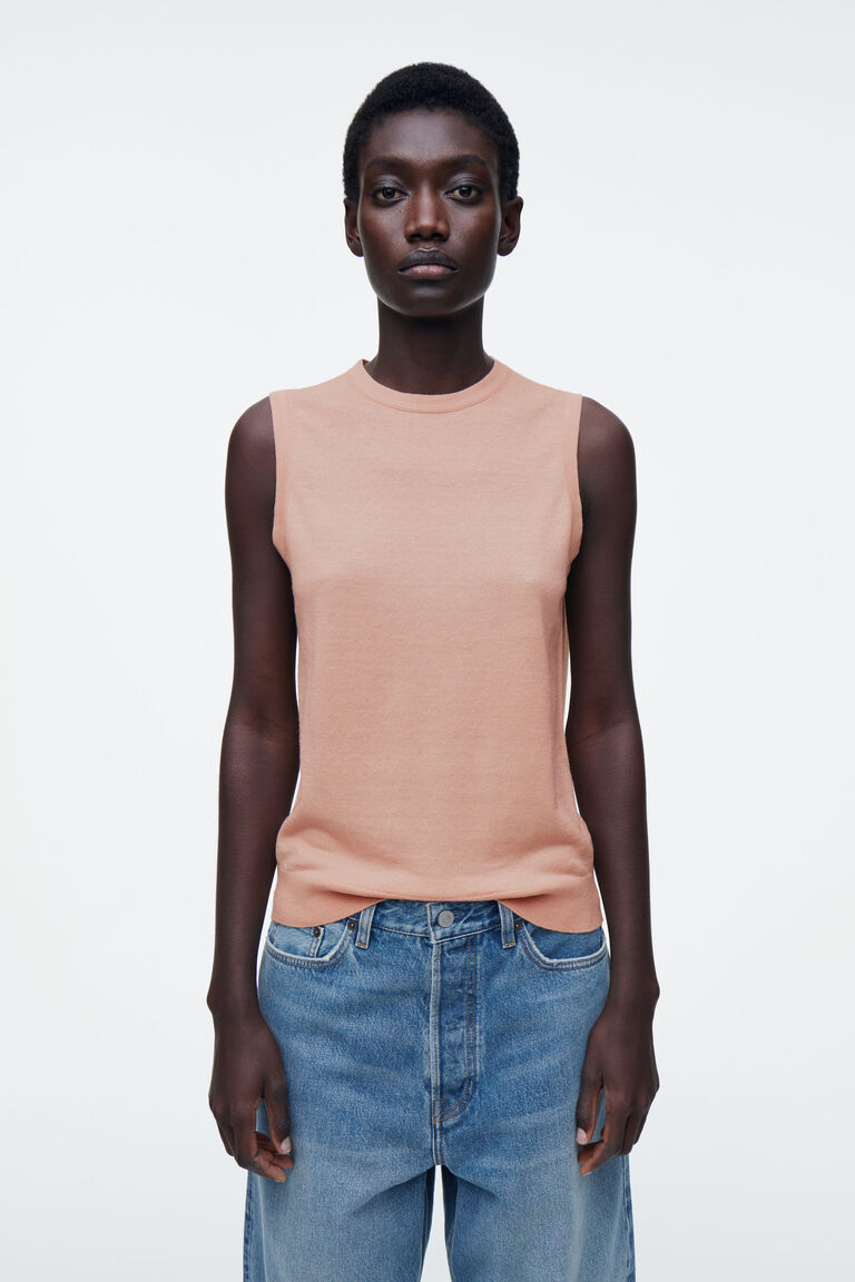 MERINO WOOL-LINEN BLEND TANK TOP