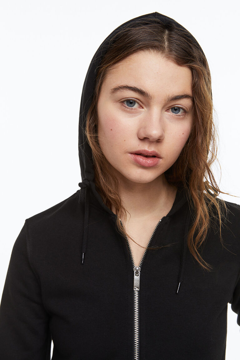 Fitted zipthrough hoodie