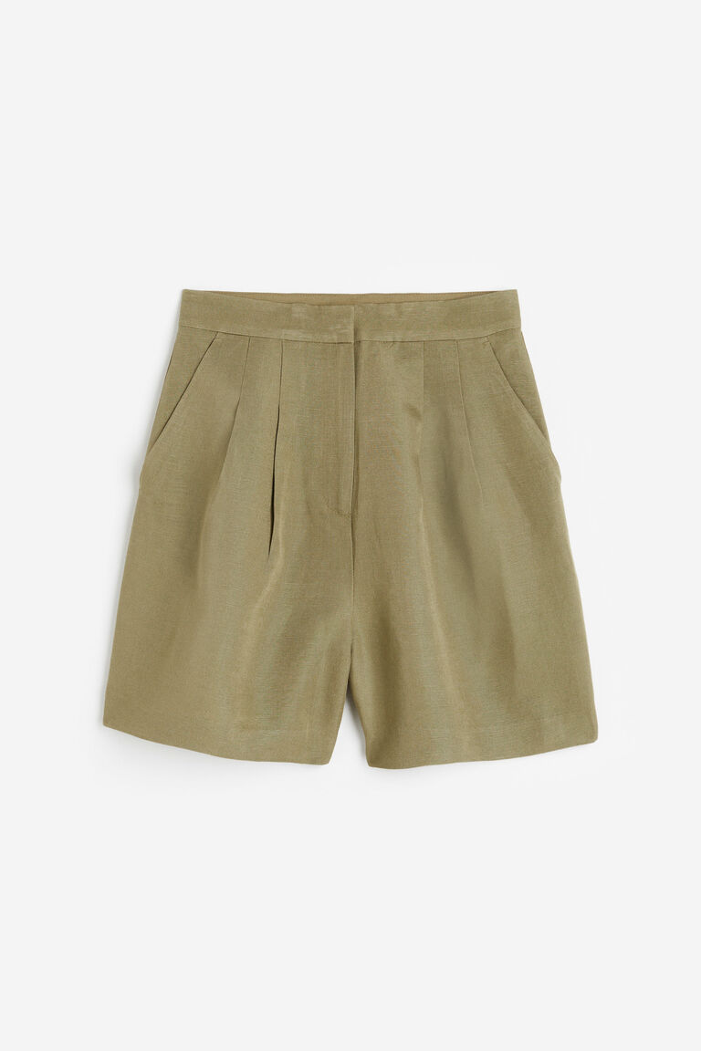 Linen Sweetgrass Kiawah Khaki Houndstooth Shorts