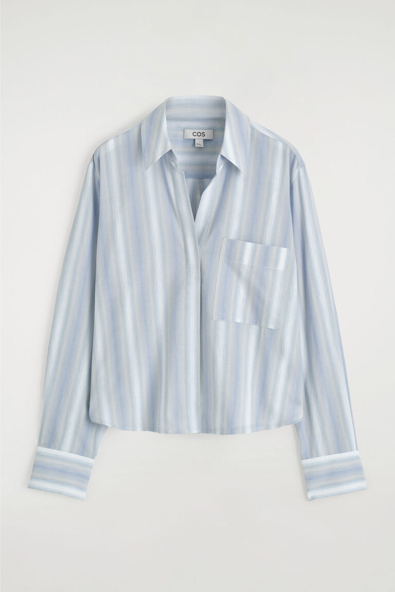 CROPPED STRIPED COTTON SHIRT