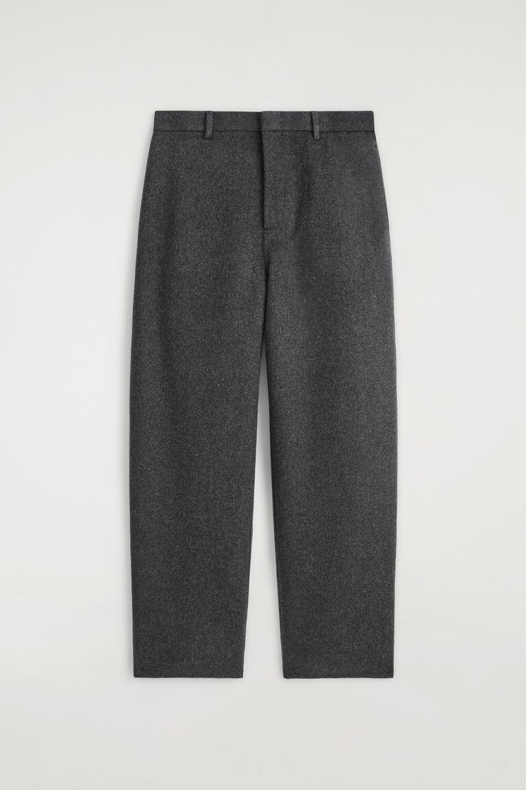 กางเกงขายาวผ้าวูลทรงกว้างผ่าข้าง