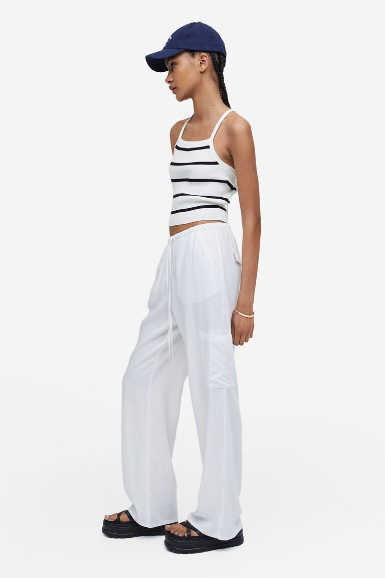 Multi-Way Stretch Linen Lyocell Blend Plain Weave Slim Fit Suit Pants