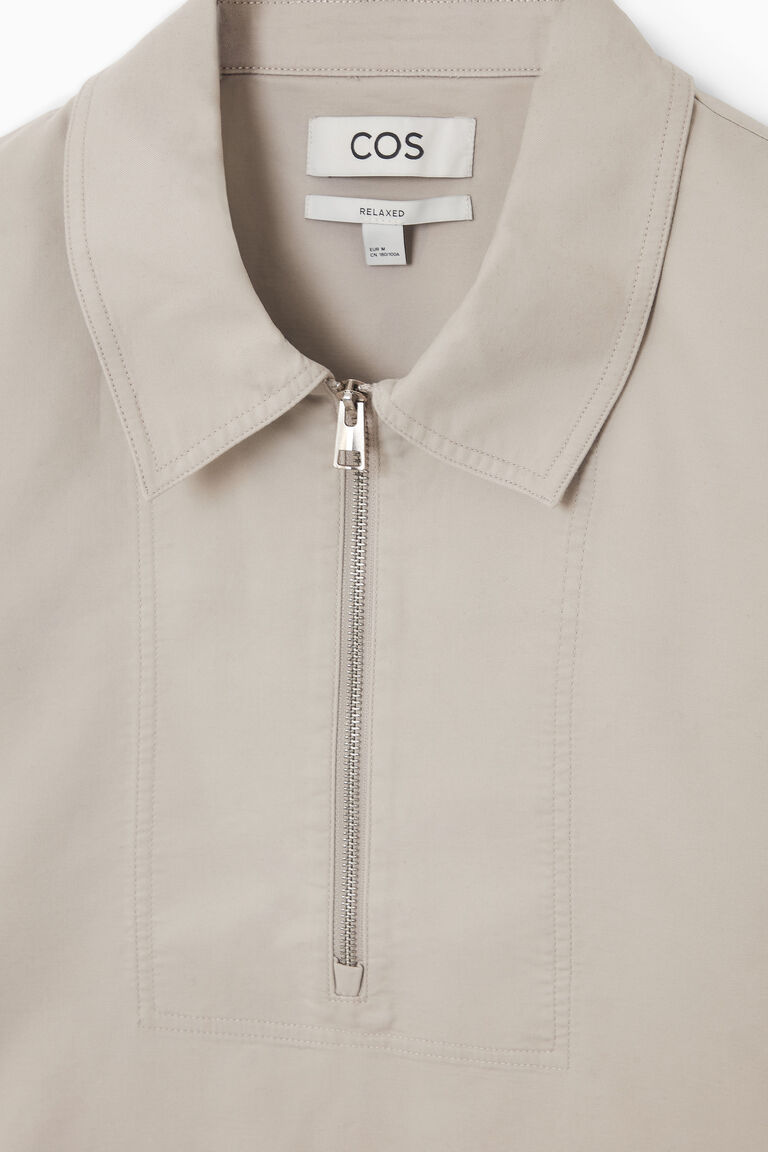 TWILL HALF-ZIP POLO SHIRT