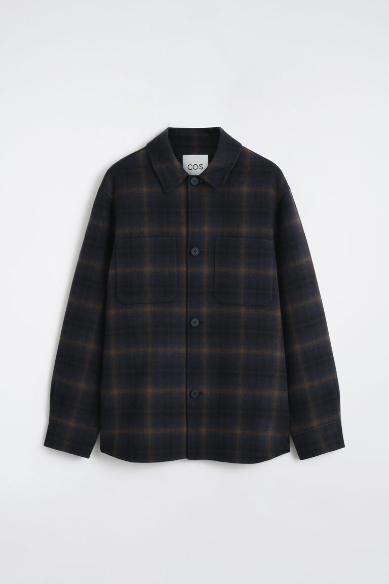 เสื้อเชิ้ตโอเวอร์ไซส์ผ้าวูลผ่าข้าง