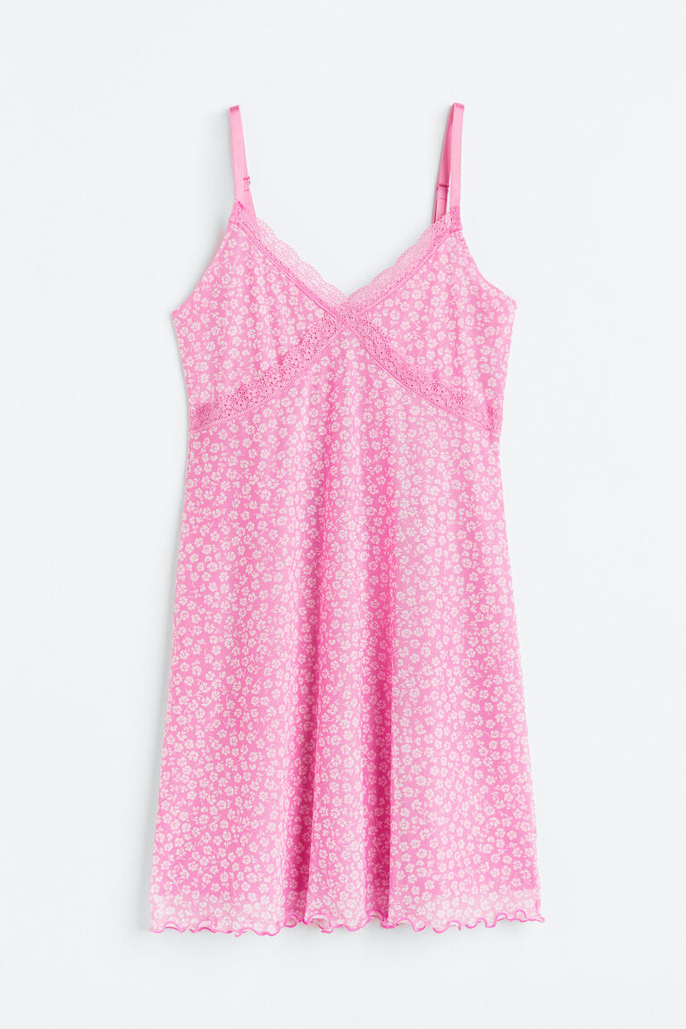 Mesh Dress With Lace Trim main image 1