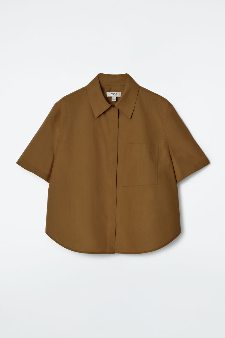 CROPPED SHORT-SLEEVED COTTON SHIRT