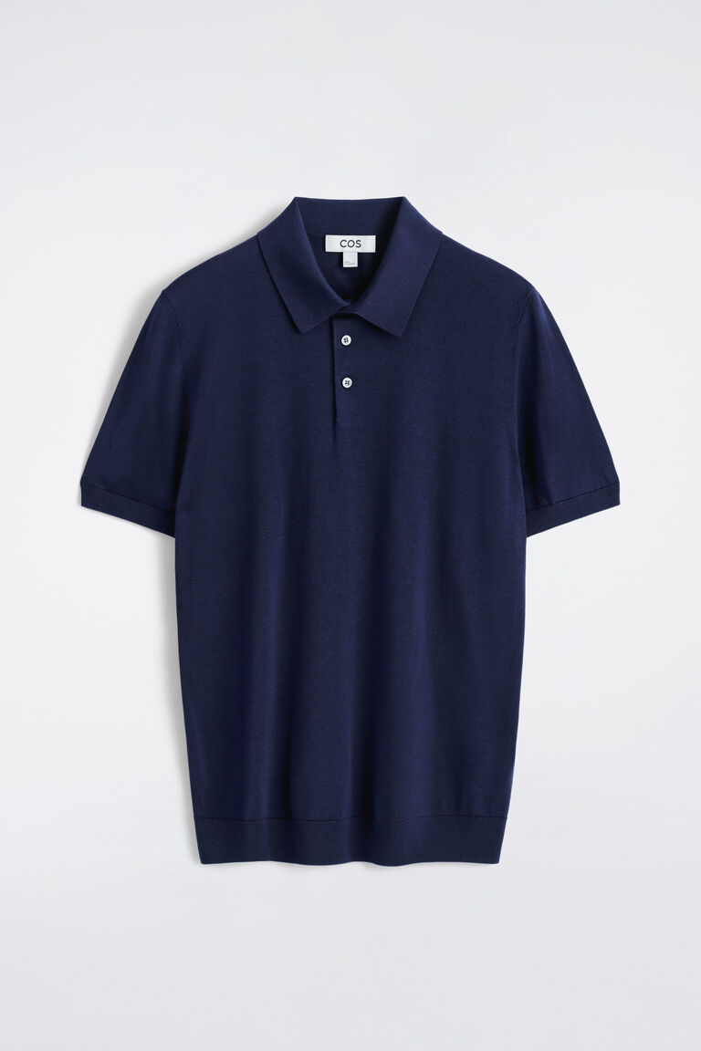 SLIM KNITTED SILK POLO SHIRT