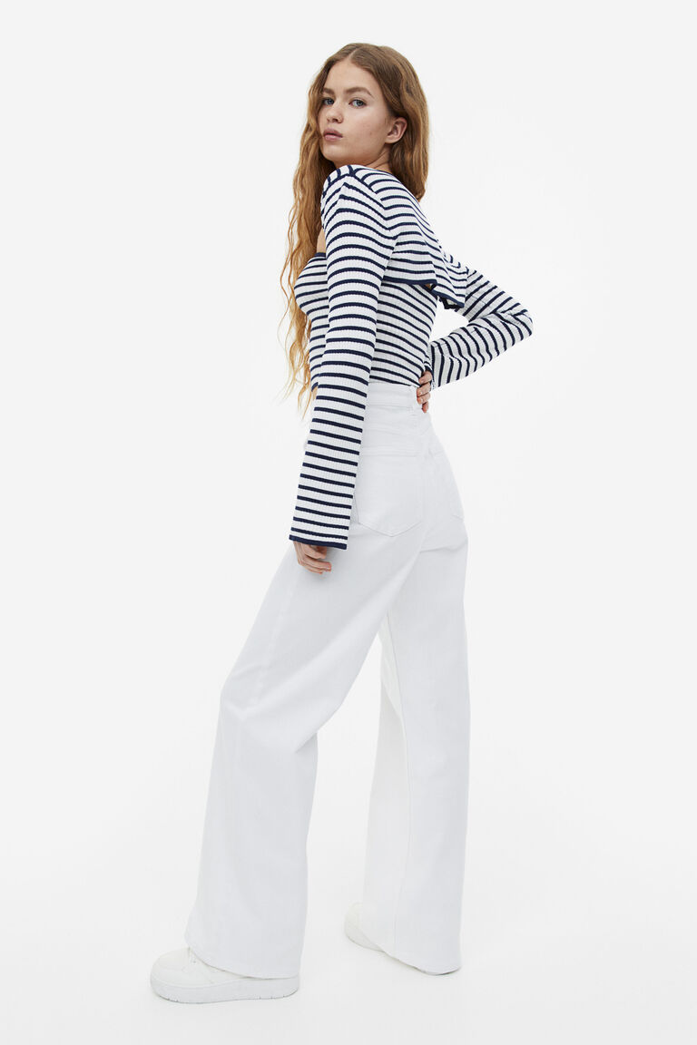 Babyhug Twill Woven Full Length Solid Trouser With Stretch - White main image 0