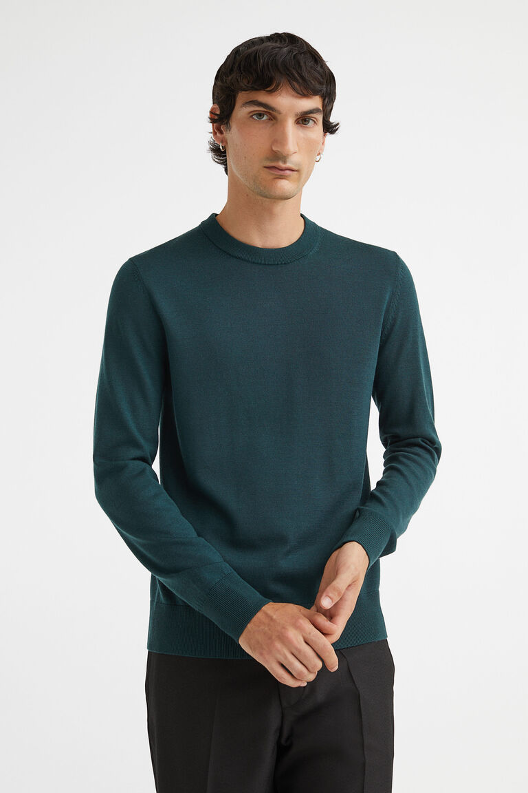 Knitwear Green Paul Smith Teal Merino Wool Crew Neck