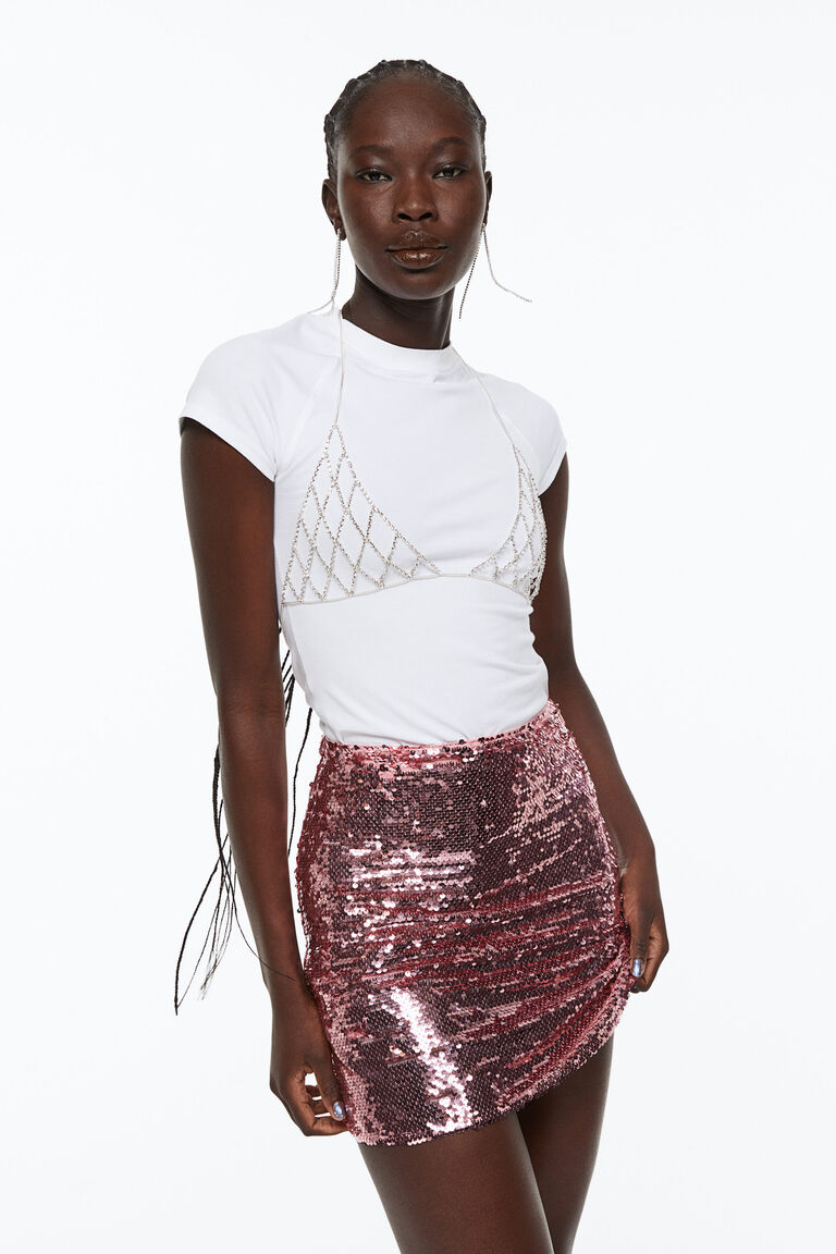 Sequined mini skirt